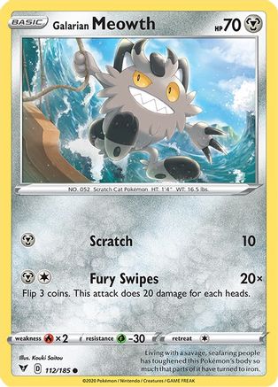 Galarian Meowth - SWSH04: Vivid Voltage #112