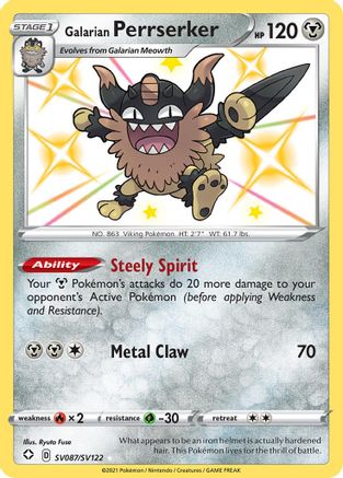 Galarian Perrserker - Shining Fates: Shiny Vault #SV087