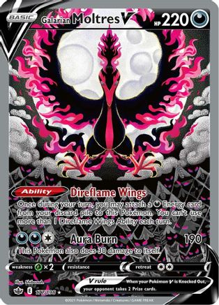 Galarian Moltres V (Alternate Full Art) - SWSH06: Chilling Reign #177