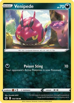 Venipede - SWSH06: Chilling Reign #105