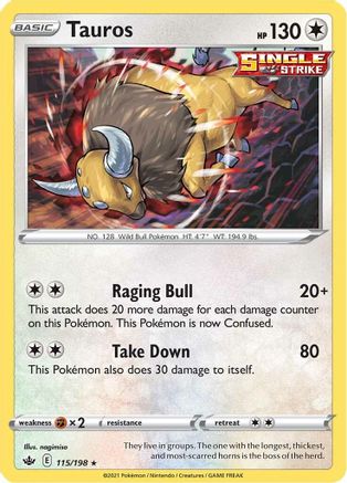 Tauros - SWSH06: Chilling Reign #115