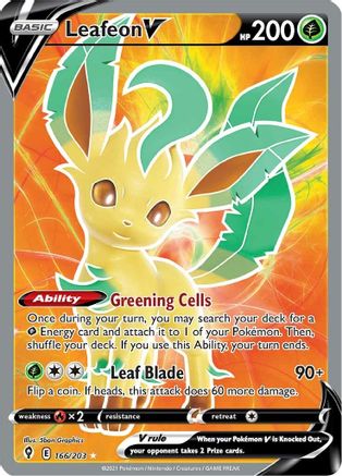 Leafeon V (Full Art) - SWSH07: Evolving Skies #166