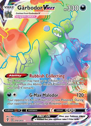 Garbodor VMAX (Secret) - SWSH07: Evolving Skies #216