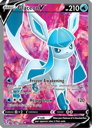 Glaceon V (Full Art) - SWSH07: Evolving Skies #174
