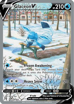 Glaceon V (Alternate Full Art) - SWSH07: Evolving Skies #175
