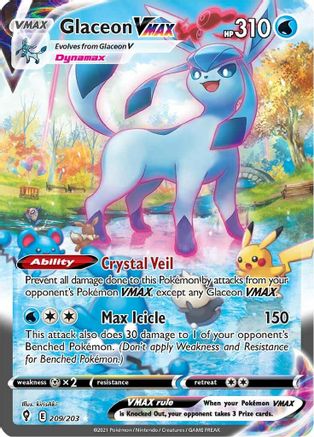 Glaceon VMAX (Alternate Art Secret) - SWSH07: Evolving Skies #209