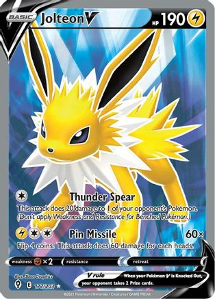 Jolteon V (Full Art) - SWSH07: Evolving Skies #177