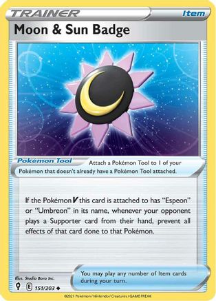 Moon & Sun Badge - SWSH07: Evolving Skies #151