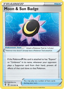 Moon & Sun Badge - SWSH07: Evolving Skies #151