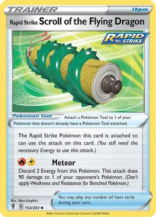 Rapid Strike Scroll of the Flying Dragon - SWSH07: Evolving Skies #153