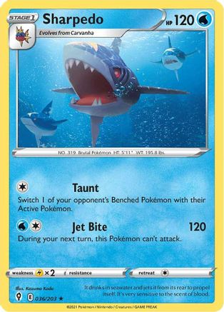Sharpedo - SWSH07: Evolving Skies #036