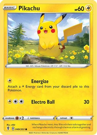 Pikachu - SWSH07: Evolving Skies #049
