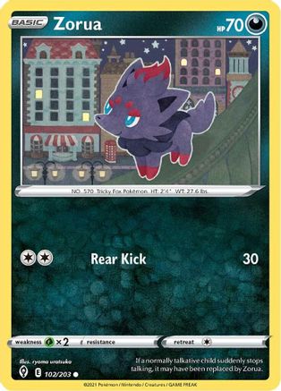 Zorua - SWSH07: Evolving Skies #102