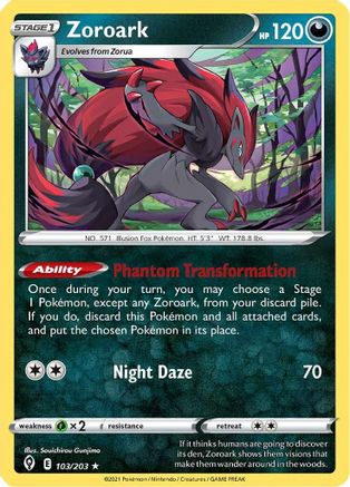 Zoroark - SWSH07: Evolving Skies #103