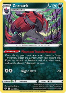 Zoroark - SWSH07: Evolving Skies #103