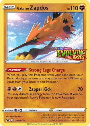 Galarian Zapdos - SWSH124 (Prerelease) - SWSH: Sword & Shield Promo Cards #SWSH124