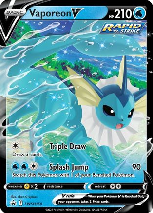 Vaporeon V - SWSH150 - SWSH: Sword & Shield Promo Cards #SWSH150