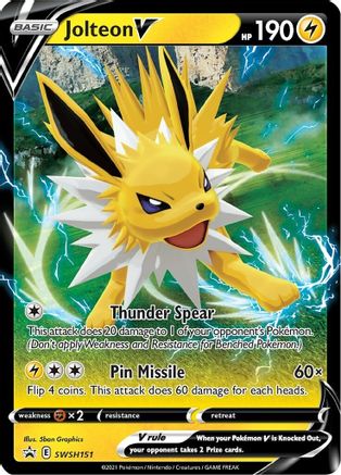 Jolteon V - SWSH151 - SWSH: Sword & Shield Promo Cards #SWSH151