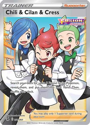 Chili & Cilan & Cress (Full Art) - SWSH08: Fusion Strike #258