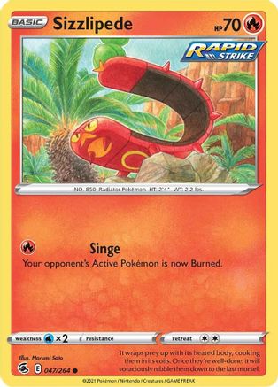 Sizzlipede (47) - SWSH08: Fusion Strike #047