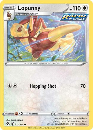 Lopunny - SWSH08: Fusion Strike #213
