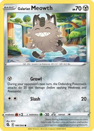 Galarian Meowth - SWSH08: Fusion Strike #180