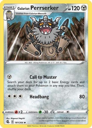 Galarian Perrserker - SWSH08: Fusion Strike #181
