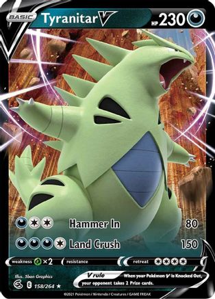 Tyranitar V - SWSH08: Fusion Strike #158
