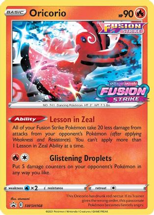 Oricorio - SWSH168 (Prerelease) - SWSH: Sword & Shield Promo Cards #SWSH168