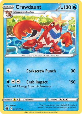 Crawdaunt - SWSH09: Brilliant Stars #033