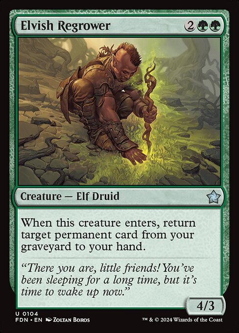 *Foil Elvish Regrower — FDN — 104