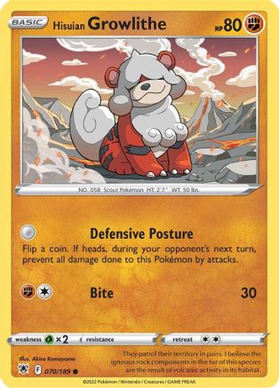 Hisuian Growlithe - SWSH10: Astral Radiance #070