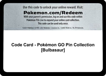 Code Card - Pokemon GO Pin Collection [Bulbasaur] - Pokemon GO #