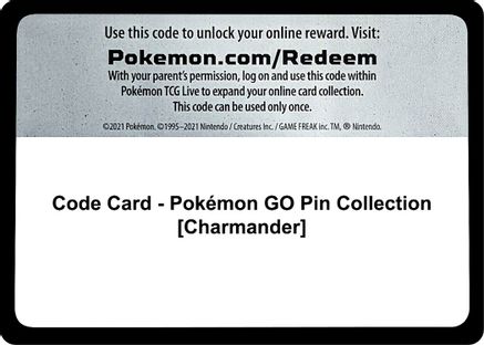 Code Card - Pokemon GO Pin Collection [Charmander] - Pokemon GO #