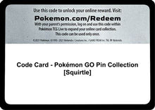 Code Card - Pokemon GO Pin Collection [Squirtle] - Pokemon GO #