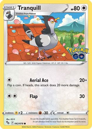 Tranquill - Pokemon GO #062