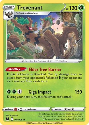 Trevenant - SWSH11: Lost Origin #017