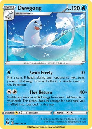 Dewgong - SWSH11: Lost Origin #034