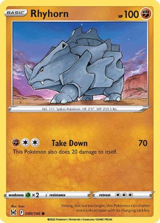 Rhyhorn - SWSH11: Lost Origin #089