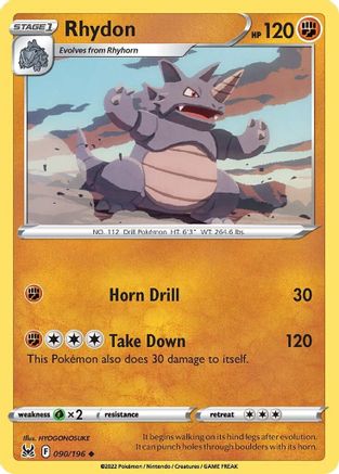 Rhydon - SWSH11: Lost Origin #090