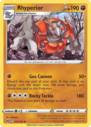 Rhyperior - SWSH11: Lost Origin #091