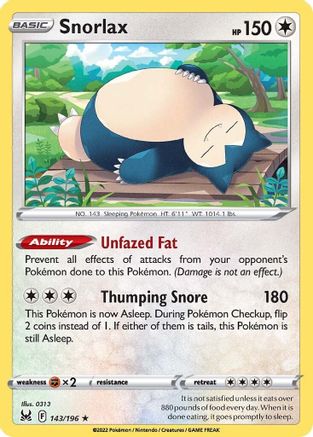 Snorlax - SWSH11: Lost Origin #143