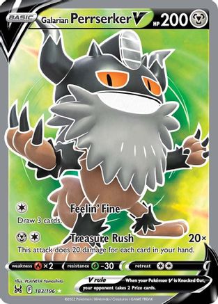 Galarian Perrserker V (Full Art) - SWSH11: Lost Origin #183