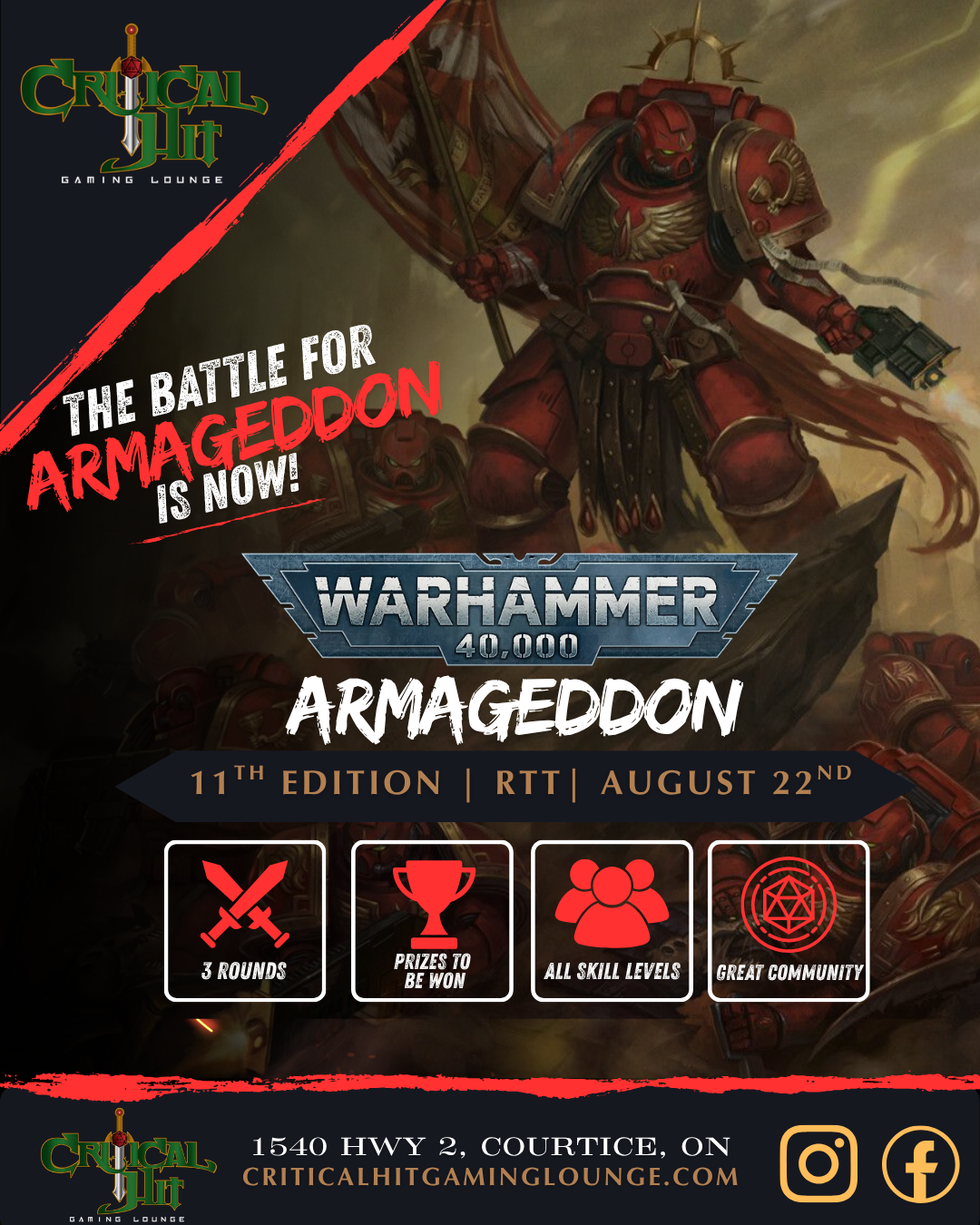 Armageddon - Warhammer 40k 11th Edition 2000pt Tournament August 22nd 2026.