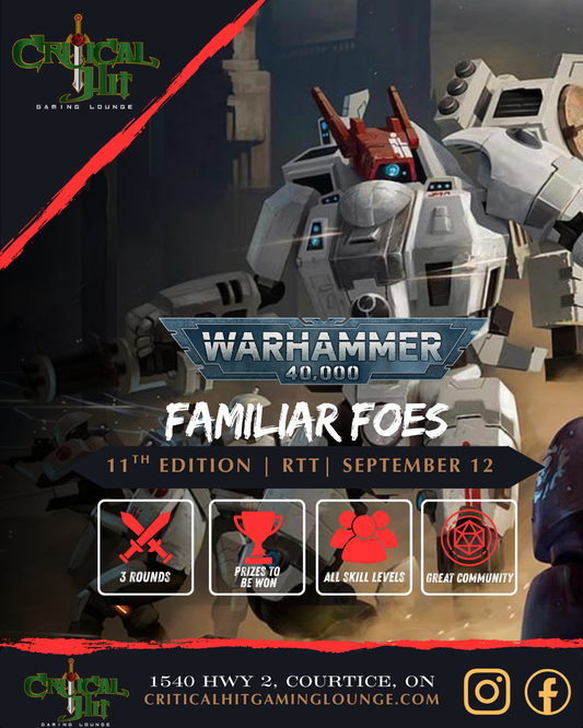 Familiar Foes - Warhammer 40k 11th Edition 2000pt Tournament September 12th
