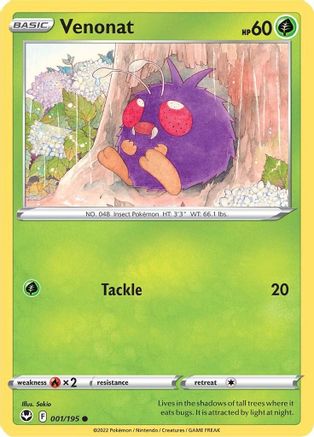 Venonat - SWSH12: Silver Tempest #001