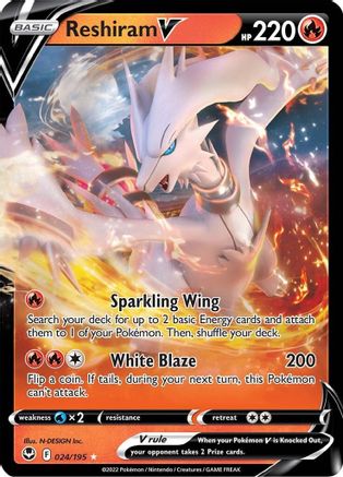 Reshiram V - SWSH12: Silver Tempest #024
