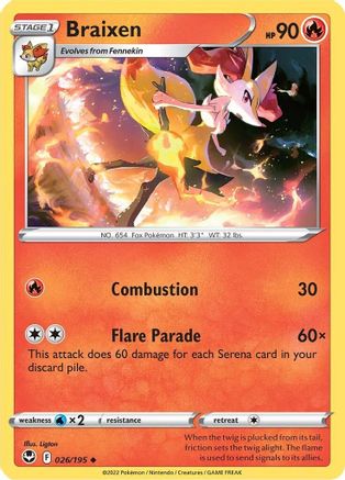 Braixen - SWSH12: Silver Tempest #026