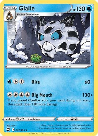 Glalie - SWSH12: Silver Tempest #042