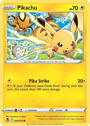 Pikachu - SWSH12: Silver Tempest #049